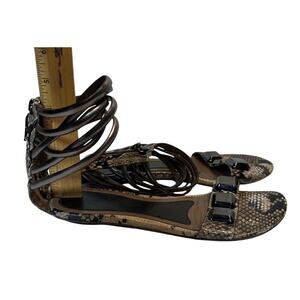 Lola Cruz Sandals Size US 8.5 EU‎ 39 Brown Animal Print